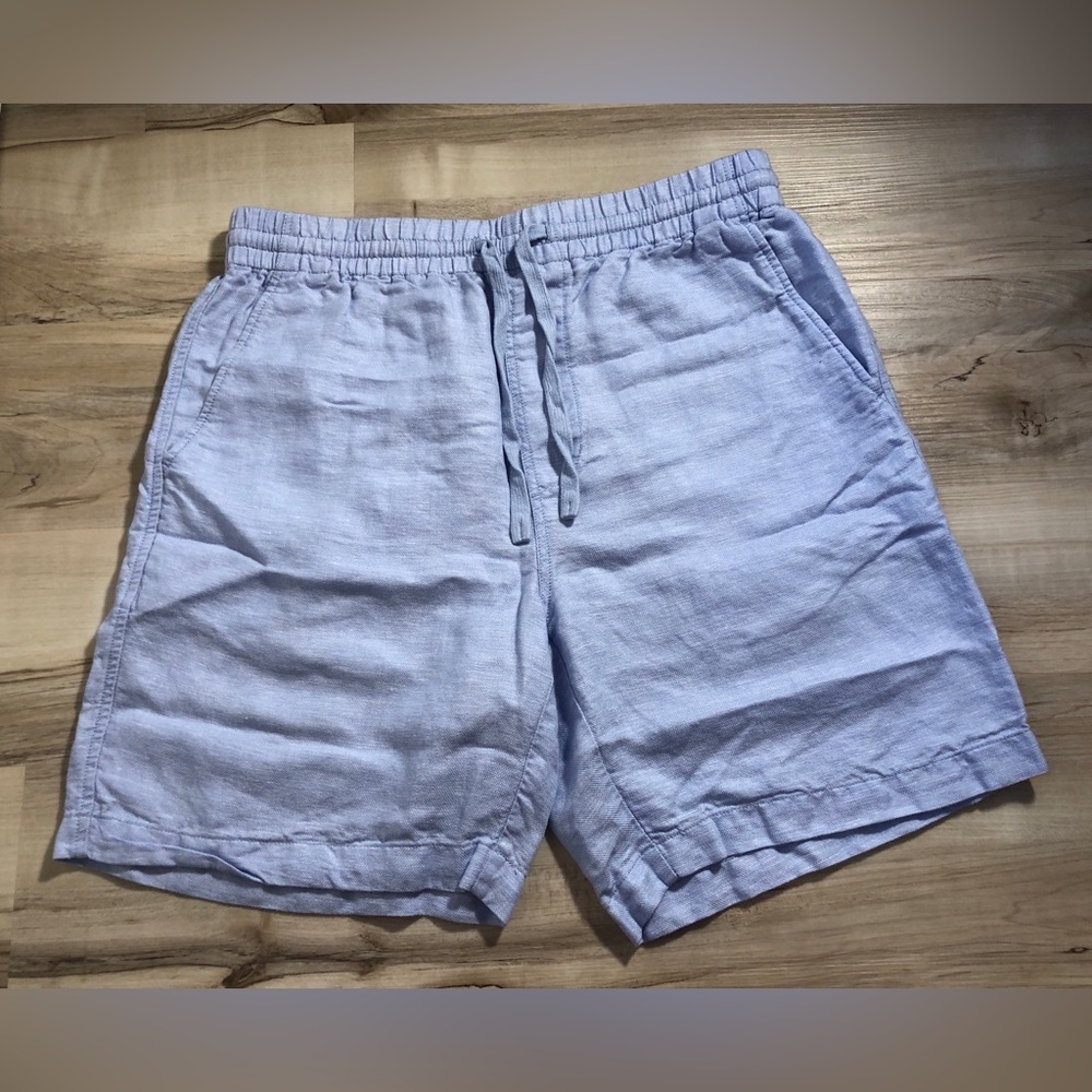 Panama Jack Men's Small Blue Linen Lyocell Drawstring Pull On Casual Shorts